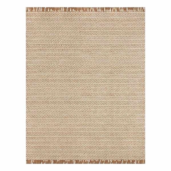 (B821) Crosby St. Moore Natural Herringbone Area Rug, 8x10