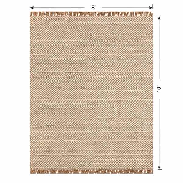 (B821) Crosby St. Moore Natural Herringbone Area Rug, 8x10
