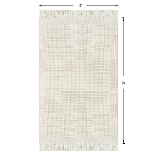 (B818) Honeybloom Newton Ivory Flatweave Accent Rug, 3x5