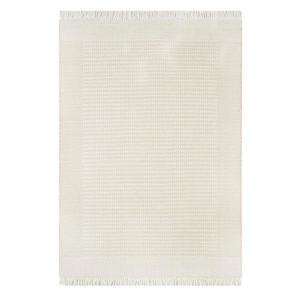 (B818) Honeybloom Newton Ivory Flatweave Area Rug, 5x7