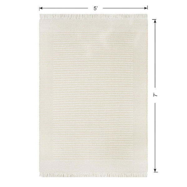 (B818) Honeybloom Newton Ivory Flatweave Area Rug, 5x7
