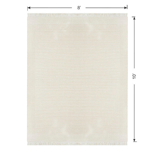 (B818) Honeybloom Newton Ivory Flatweave Area Rug, 8x10