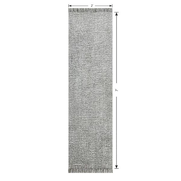 (A484) Crosby St. Breton Grey Tufted Runner, 2x7