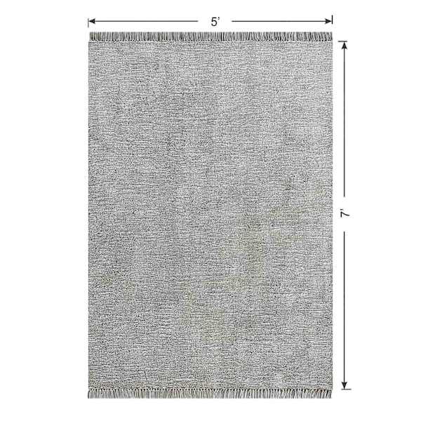 (A484) Crosby St. Breton Grey Tufted Area Rug, 5x7
