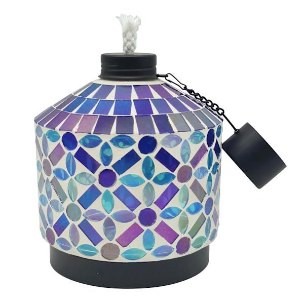 Blue Mosaic Tabletop Torch, 6"