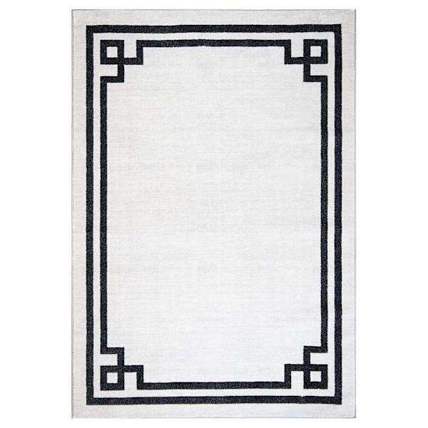 (B838) Providence Verona Ivory Key Border Area Rug, 5x7
