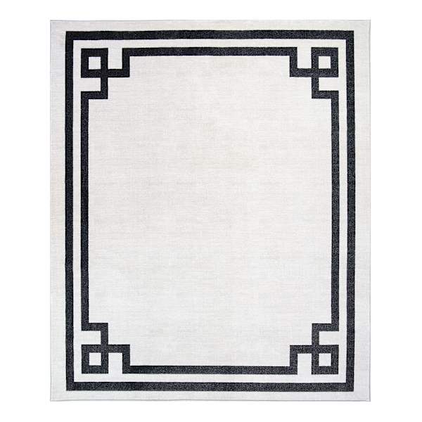 (B838) Providence Verona Ivory Key Border Area Rug, 8x10