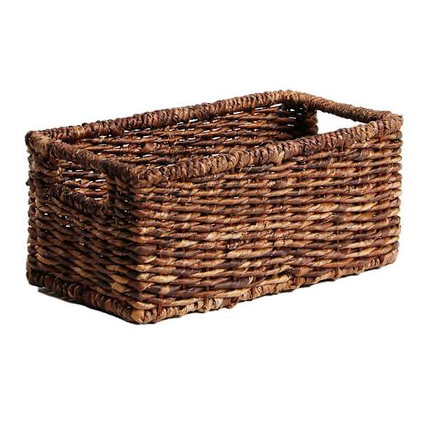 Woven Abaca Rectangle Shelf Storage Tote, Medium