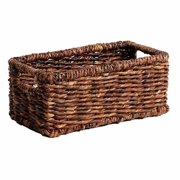 Woven Abaca Rectangle Shelf Storage Tote, Small