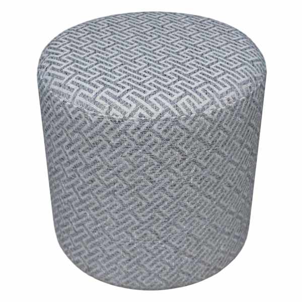 Providence Greta Greek Key Ottoman, Grey