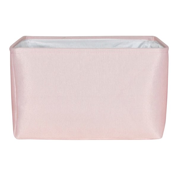 Pearl Blush Pink Rectangle Fabric Storage Basket, Large