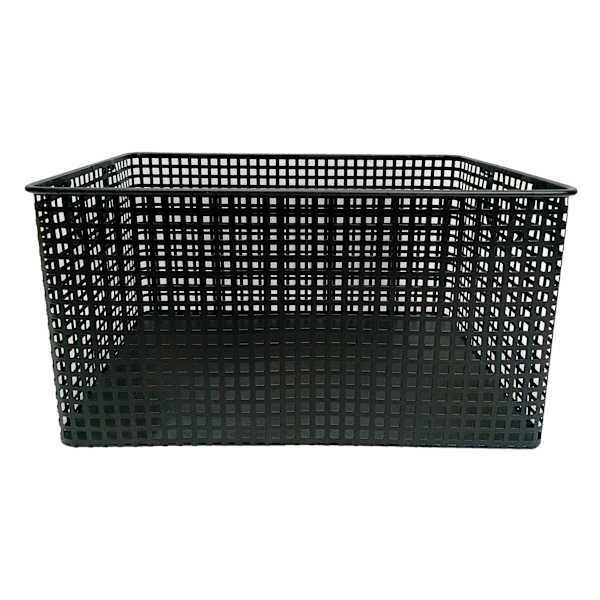 Crosby St. Straton Black Metal Rectangle Storage Basket, Large