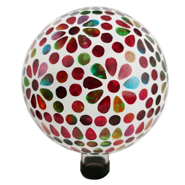 Mosaic Glass Flower Garden Gazing Ball, 10"