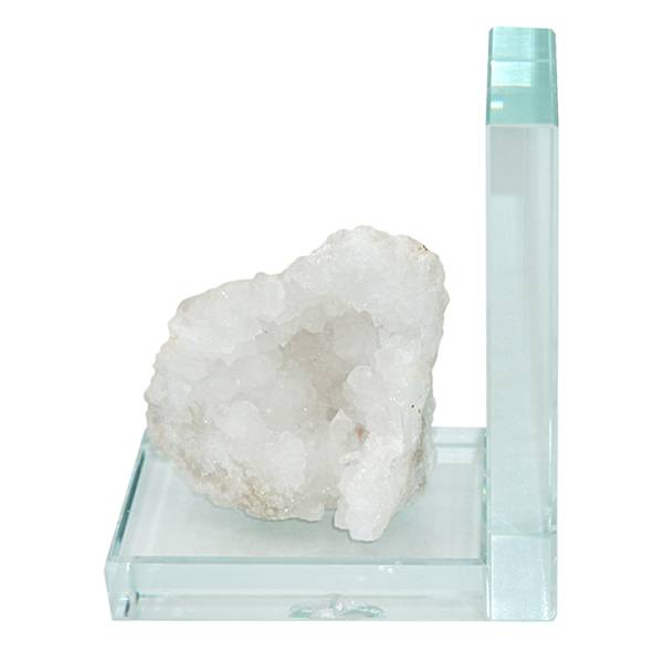 1-Piece White Geode Bookend, 5.5"