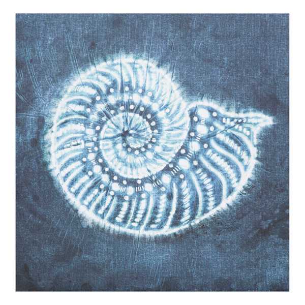 Ty Pennington Navy Blue Seashell Canvas Wall Art, 14"
