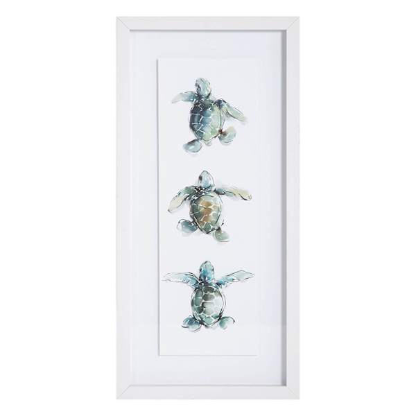 Ty Pennington Glass Framed Turtle Print Wall Art, 11x23
