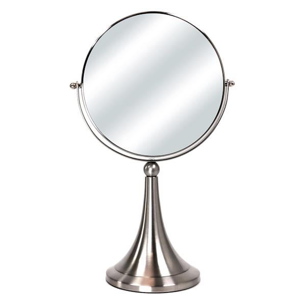 2-Way Silver Metal Vanity Mirror, 15"