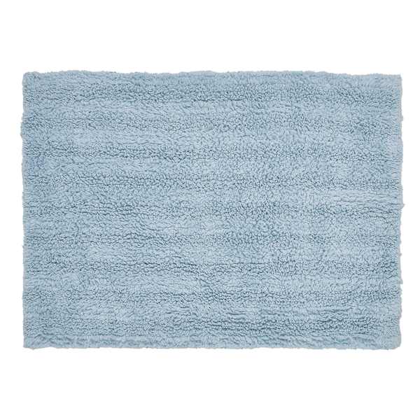Blue Cotton Reversible Bath Rug, 17x24