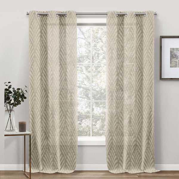 Found & Fable Auburn Natural Sheer Curtain Panel, 84"