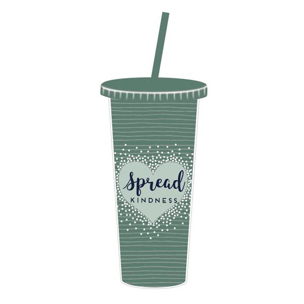 Seafoam Spread Kindness Tumbler with Straw, 22oz