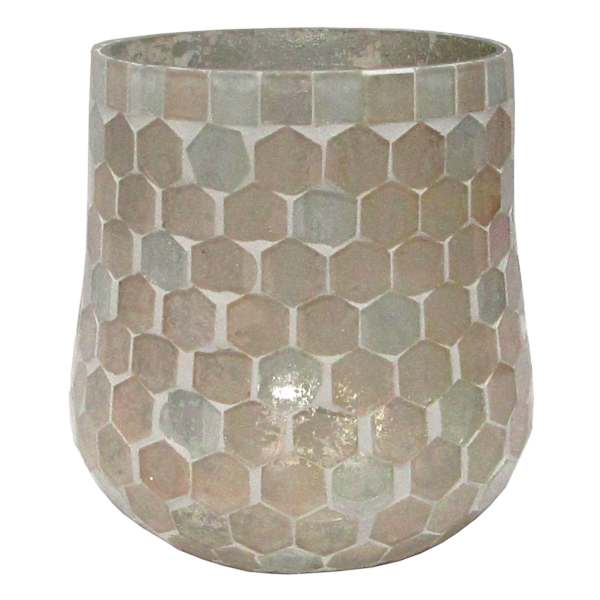 Laila Ali Pink Glass Tealight Holder, 4.5"
