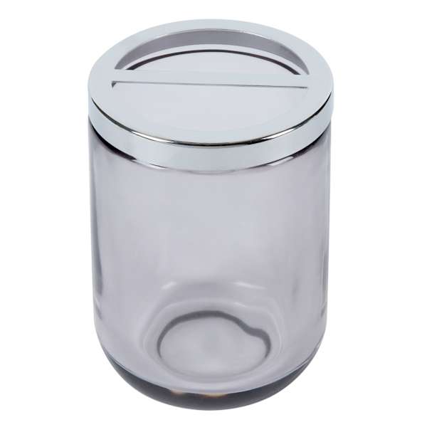 Found & Fable Jasper Grey Glass Toothbrush Holder, 4"