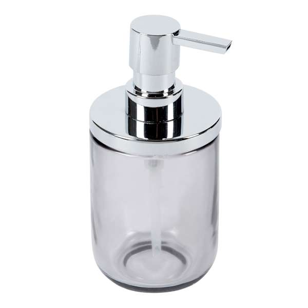 Found & Fable Jasper Grey Glass Soap Dispenser, 7"