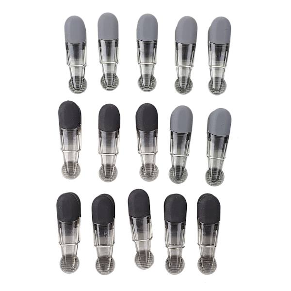 15-Piece Grey & Black Bag Clip Set
