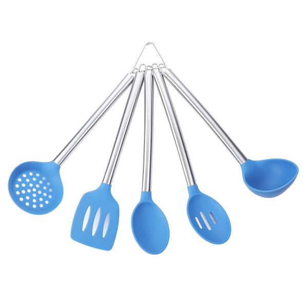 5-Piece Silicone Kitchen Tool Set, Blue