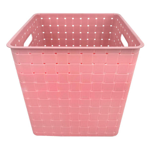 Tiny Dreamers Strap Design Weave Basket, Strawberry Cream