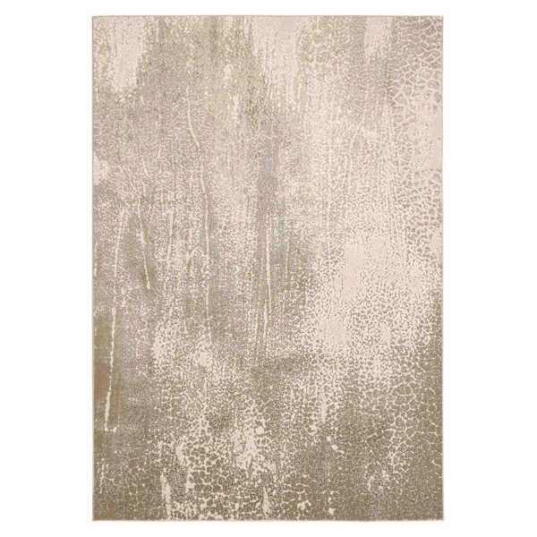 (A489) Gresham Gold Abstract Area Rug, 7x10