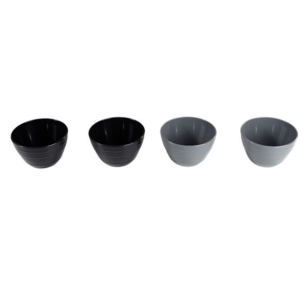 4-Piece Prep Bowl Set, Black & Grey