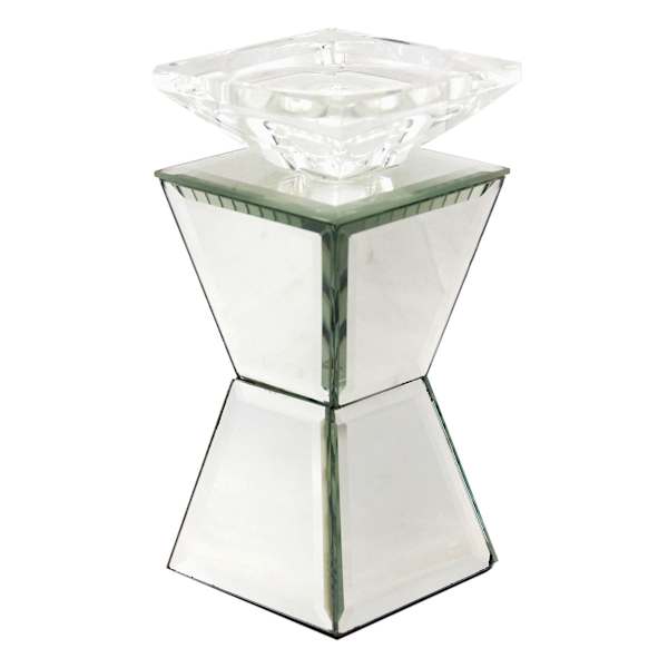 Laila Ali Silver Mirror Candleholder, 7"