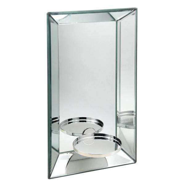 Silver Mirror Wall Sconce, 8x14