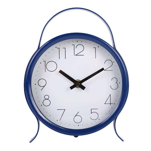 Tiny Dreamers Blue Metal Round Clock, 7x9