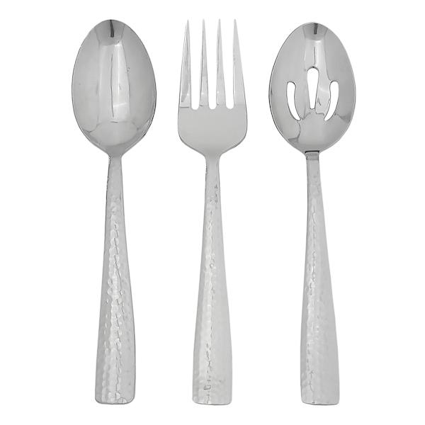 Found & Fable Set of 3 Stainless Steel Hammered Hostess Set