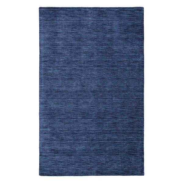 (A506) Ty Pennington Whitaker Navy Blue Wool Tufted Area Rug, 5x7