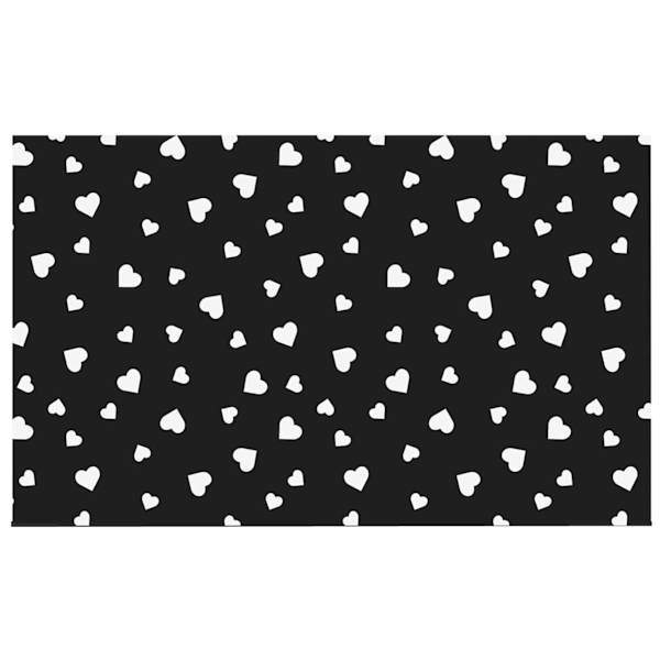 Black & White Hearts Coir Mat, 18x30