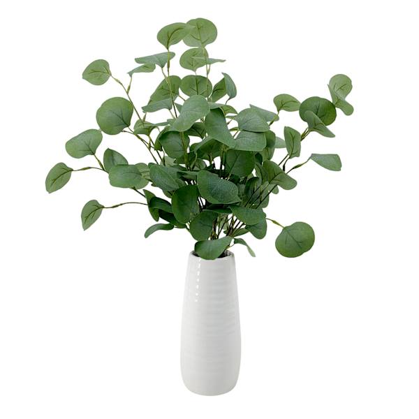 Tracey Boyd Eucalyptus in White Ceramic Pot, 24"
