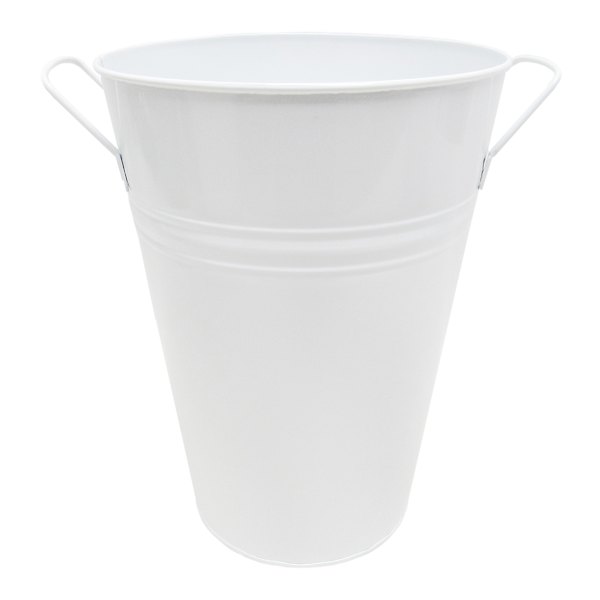 Willow Crossley Tall White Metal Outdoor Planter, Small