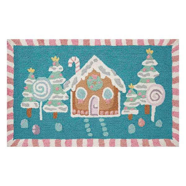 Mrs. Claus' Bakery Gingerbread House Franny Accent Rug, 27x45