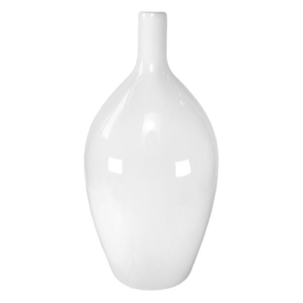 Providence White Ceramic Vase, 14"