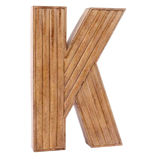 Honeybloom 12" Brown Monogram Letter, K