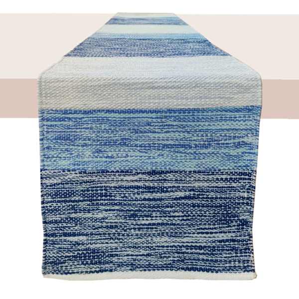 Ty Pennington Blue & White Striped Cotton Table Runner, 72"