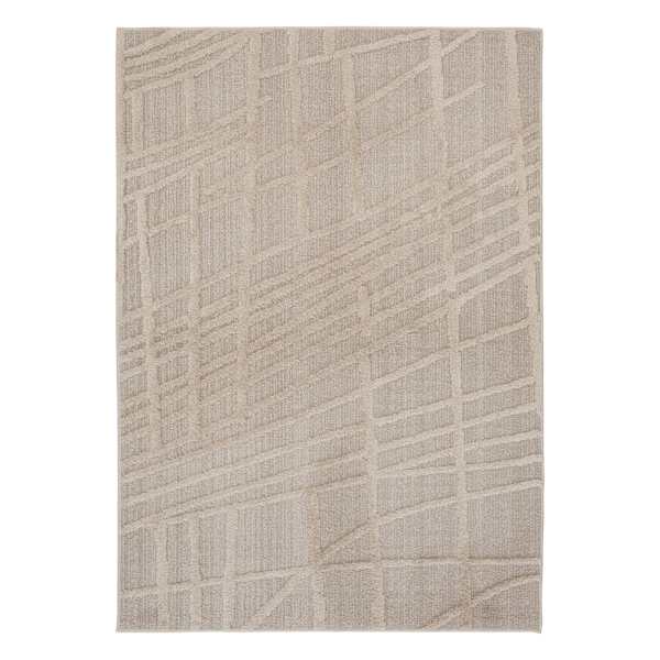 (D589) Beige Highlands Graphix Area Rug, 5x7