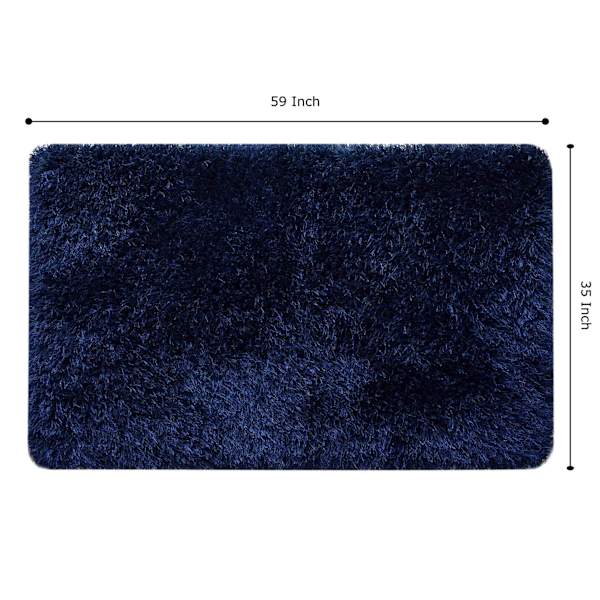 (C196) Eve Blue Shag Accent Rug, 3x5