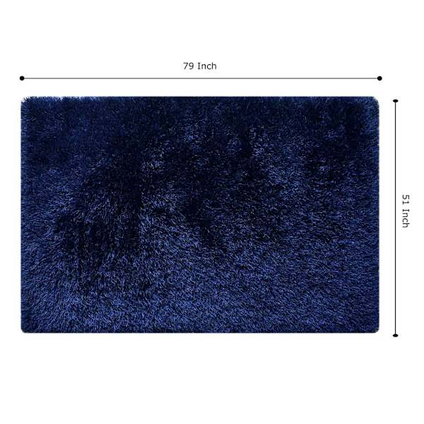 (C196) Eve Blue Shag Area Rug, 4x7