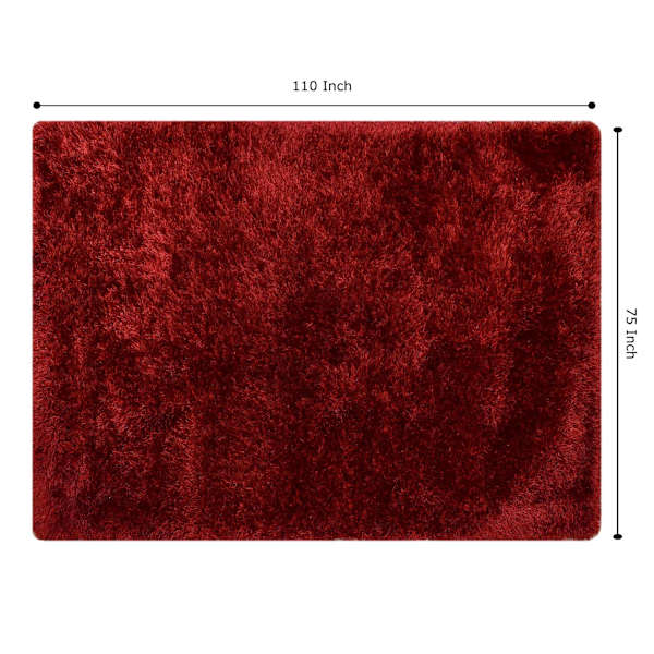 (C197) Eve Red Shag Area Rug, 6x9