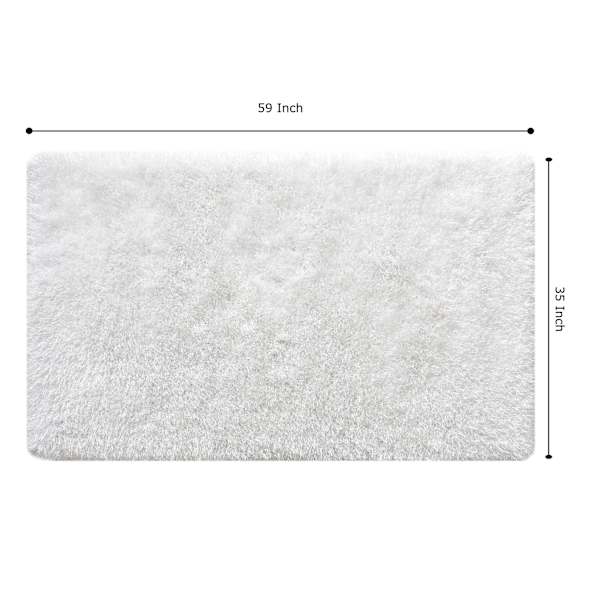 (C200) Eve White Shag Accent Rug, 3x5