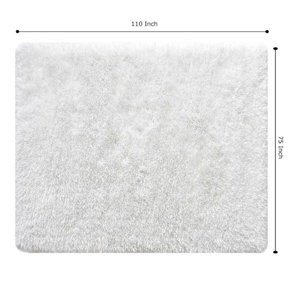(C200) Eve White Shag Area Rug, 6x9